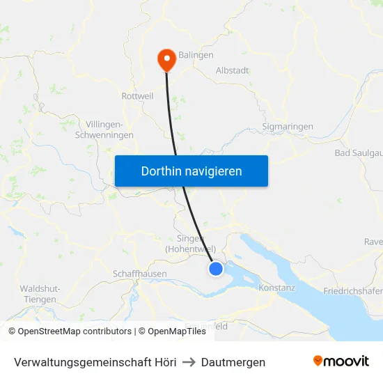 Verwaltungsgemeinschaft Höri to Dautmergen map