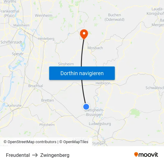 Freudental to Zwingenberg map
