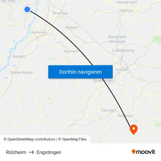 Rülzheim to Engstingen map