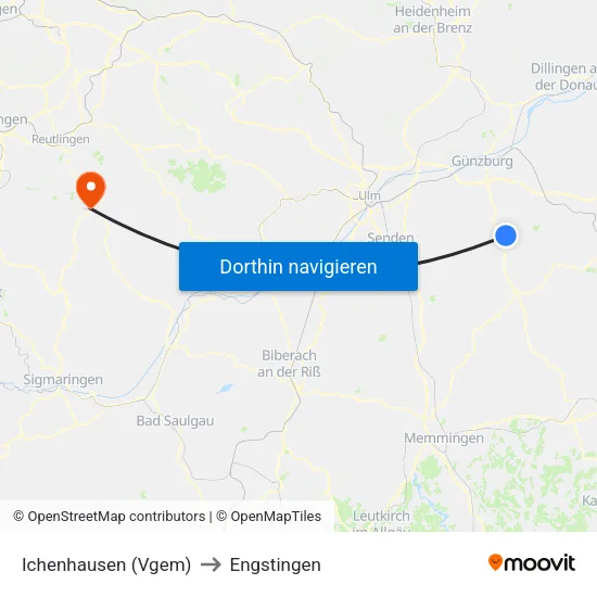 Ichenhausen (Vgem) to Engstingen map