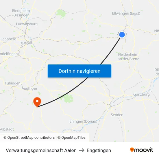 Verwaltungsgemeinschaft Aalen to Engstingen map