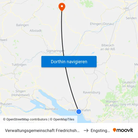 Verwaltungsgemeinschaft Friedrichshafen to Engstingen map