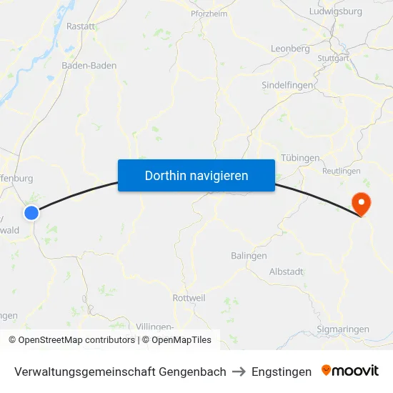 Verwaltungsgemeinschaft Gengenbach to Engstingen map