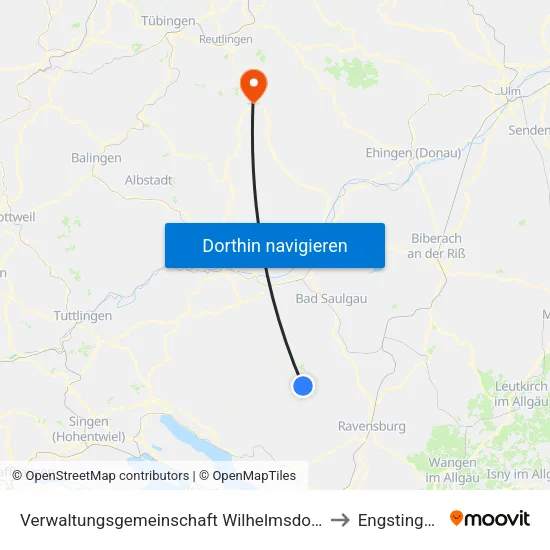 Verwaltungsgemeinschaft Wilhelmsdorf to Engstingen map