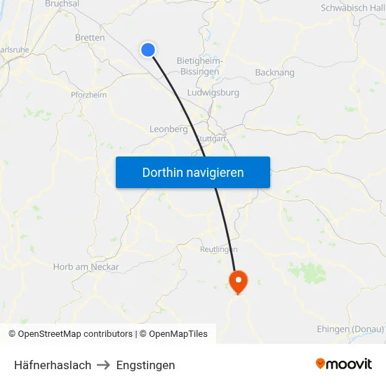 Häfnerhaslach to Engstingen map