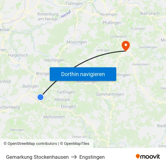 Gemarkung Stockenhausen to Engstingen map