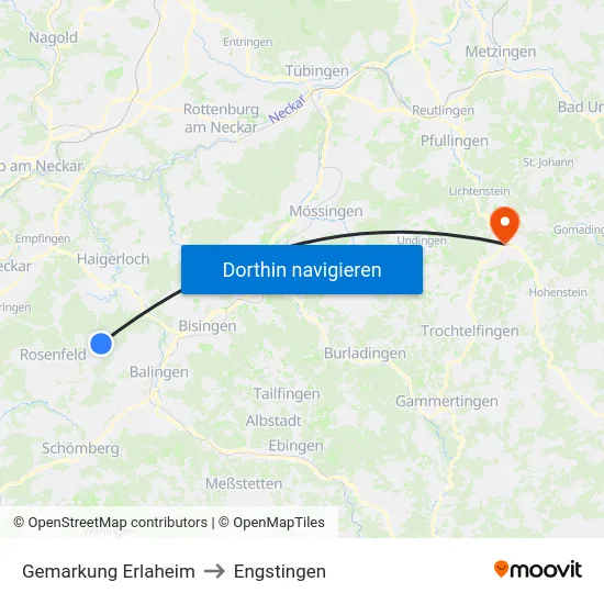 Gemarkung Erlaheim to Engstingen map