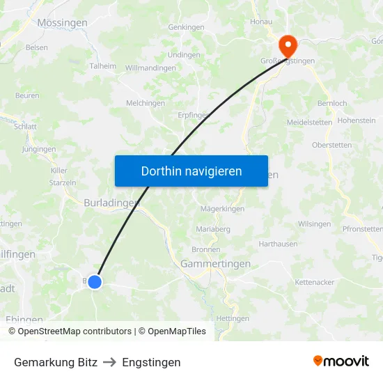 Gemarkung Bitz to Engstingen map