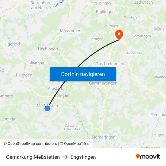 Gemarkung Meßstetten to Engstingen map