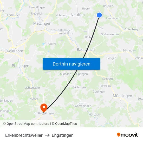 Erkenbrechtsweiler to Engstingen map
