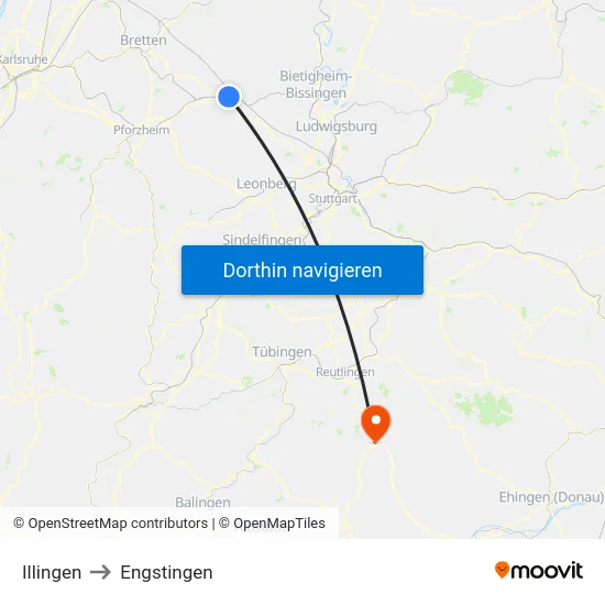 Illingen to Engstingen map