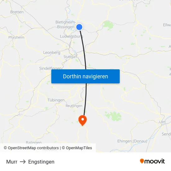 Murr to Engstingen map