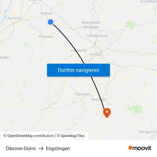 Ölbronn-Dürrn to Engstingen map