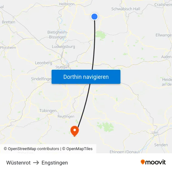 Wüstenrot to Engstingen map