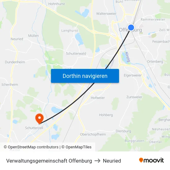 Verwaltungsgemeinschaft Offenburg to Neuried map
