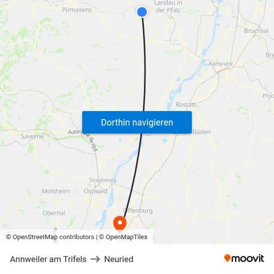 Annweiler am Trifels to Neuried map