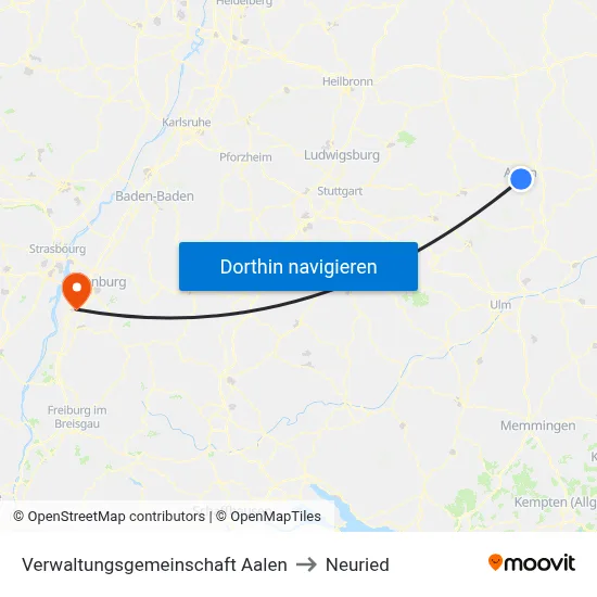 Verwaltungsgemeinschaft Aalen to Neuried map