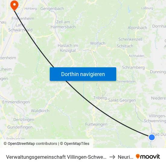 Verwaltungsgemeinschaft Villingen-Schwenningen to Neuried map