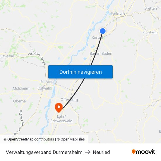 Verwaltungsverband Durmersheim to Neuried map