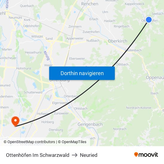 Ottenhöfen Im Schwarzwald to Neuried map