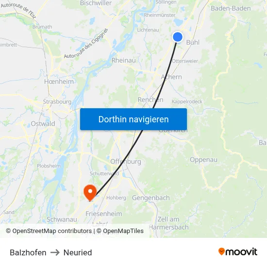 Balzhofen to Neuried map