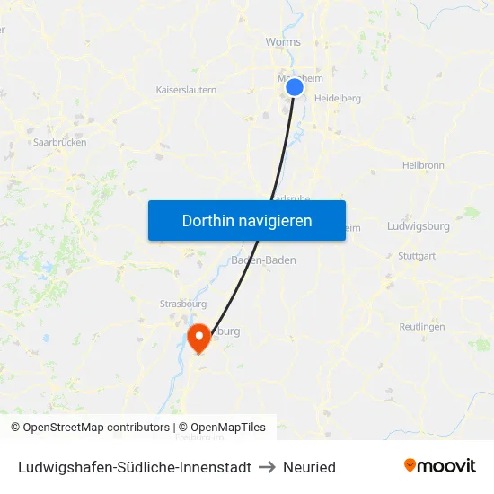 Ludwigshafen-Südliche-Innenstadt to Neuried map