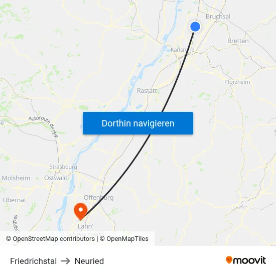 Friedrichstal to Neuried map