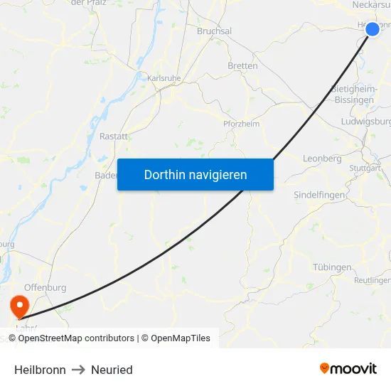 Heilbronn to Neuried map