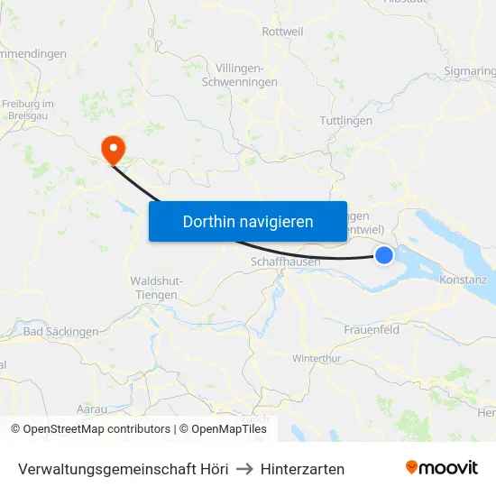 Verwaltungsgemeinschaft Höri to Hinterzarten map
