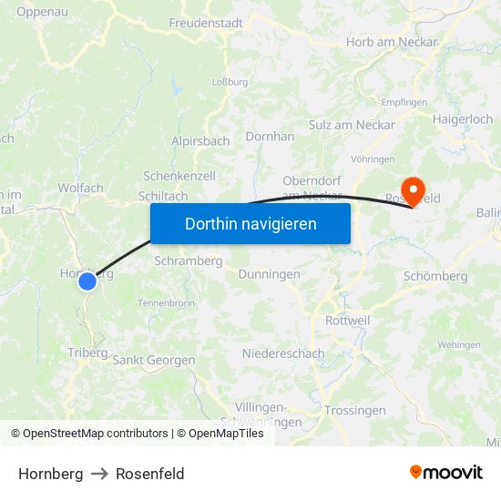 Hornberg to Rosenfeld map