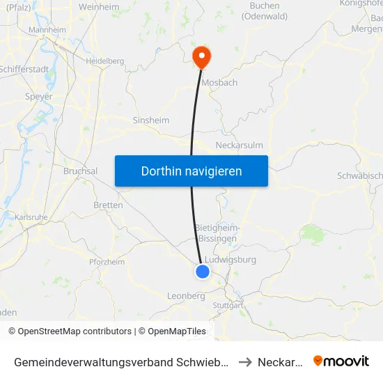 Gemeindeverwaltungsverband Schwieberdingen-Hemmingen to Neckargerach map