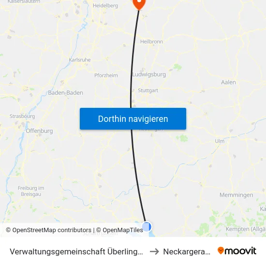 Verwaltungsgemeinschaft Überlingen to Neckargerach map