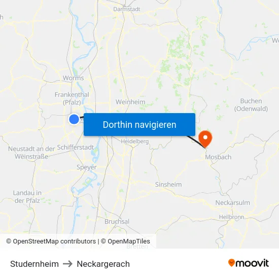 Studernheim to Neckargerach map