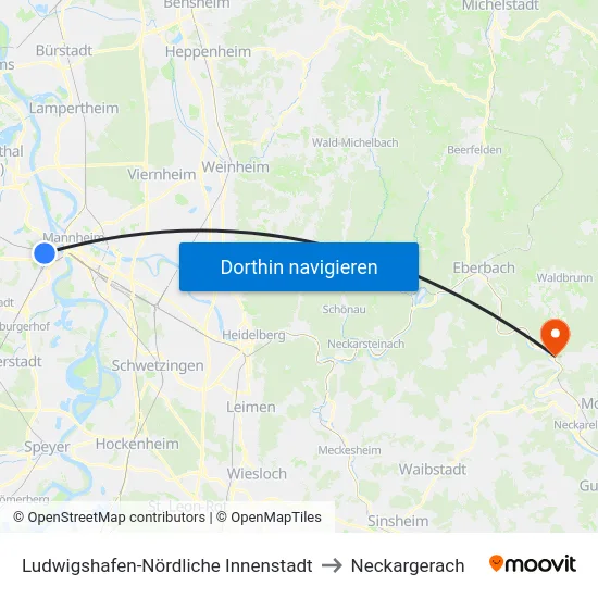 Ludwigshafen-Nördliche Innenstadt to Neckargerach map