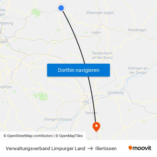 Verwaltungsverband Limpurger Land to Illertissen map