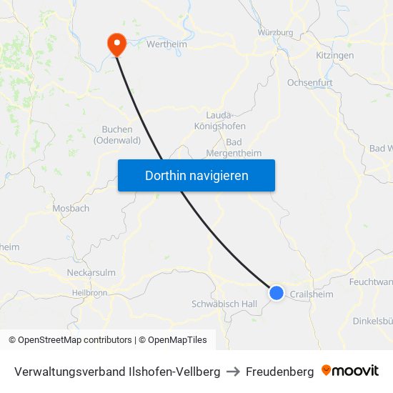 Verwaltungsverband Ilshofen-Vellberg to Freudenberg map