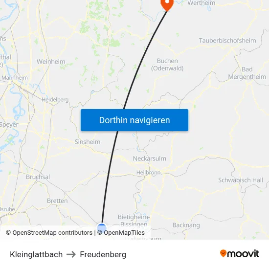 Kleinglattbach to Freudenberg map