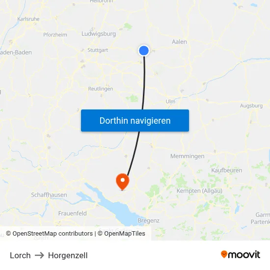Lorch to Horgenzell map