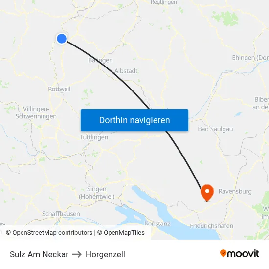 Sulz Am Neckar to Horgenzell map