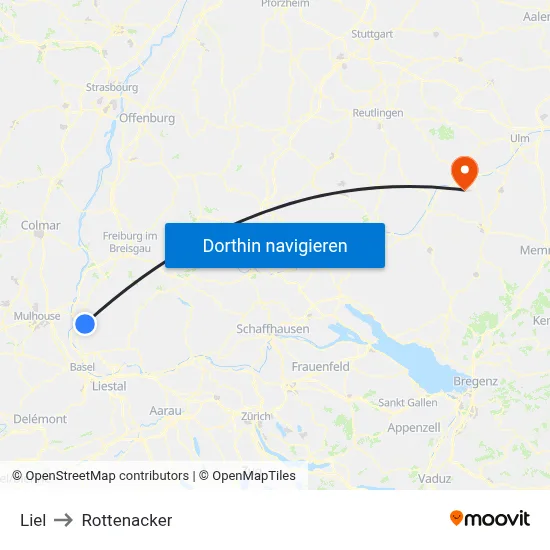 Liel to Rottenacker map