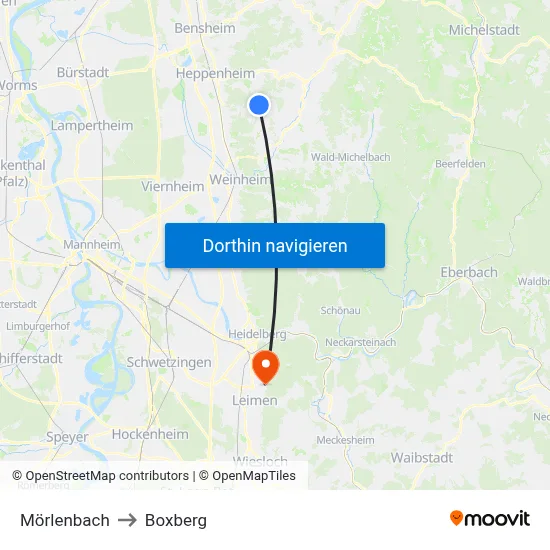 Mörlenbach to Boxberg map