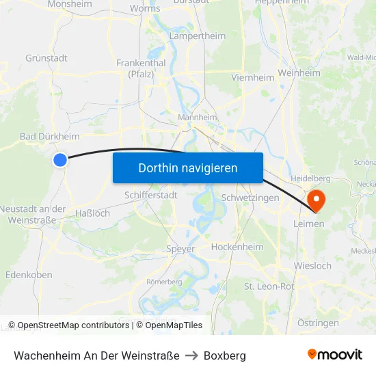 Wachenheim An Der Weinstraße to Boxberg map