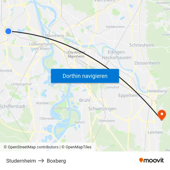 Studernheim to Boxberg map