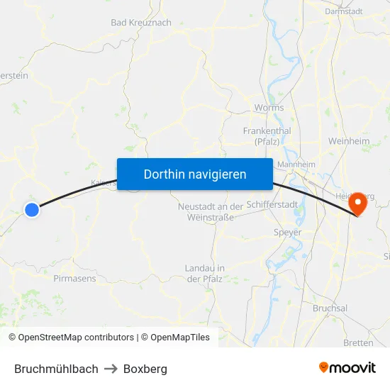 Bruchmühlbach to Boxberg map