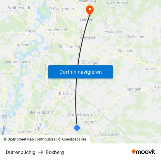 Dürrenbüchig to Boxberg map