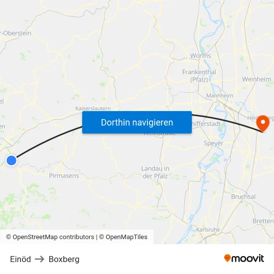 Einöd to Boxberg map