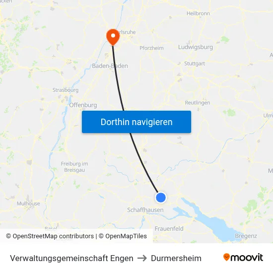 Verwaltungsgemeinschaft Engen to Durmersheim map