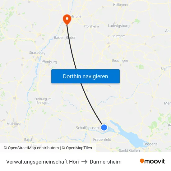 Verwaltungsgemeinschaft Höri to Durmersheim map