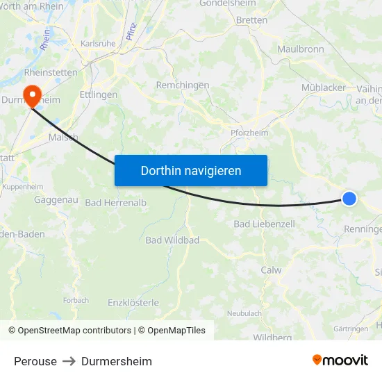 Perouse to Durmersheim map