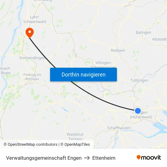Verwaltungsgemeinschaft Engen to Ettenheim map